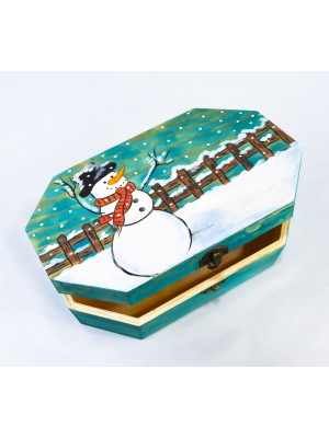  Ξύλινο κουτί  με decoupage και  ζωγραφική